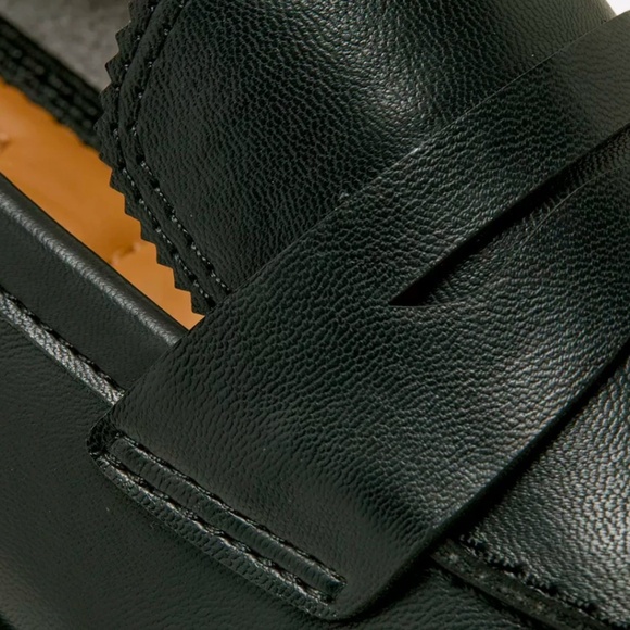 Loafer Black Lug Sole Chunky Penny Crown Vtg 8W Preppy Streetwear Classic Casual - Picture 7 of 8